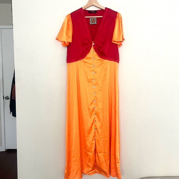 Dressed in LaLa No Risk No Magic Dress in Flame, NWT - Picture 1 of 6